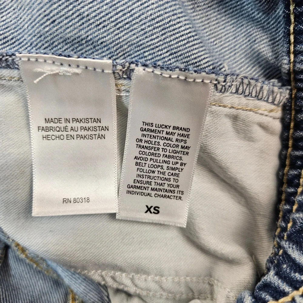 Lucky Brand Womens XS Light Wash Wide Leg Elastic Waist Utility Denim Jeans NWT